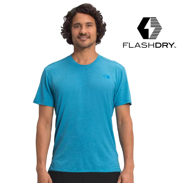 【The North Face】男 FlashDry 閃電快乾短袖圓領吸濕排汗衣(亞洲版型)4UAJ-EXT 子午藍 N✿30E010